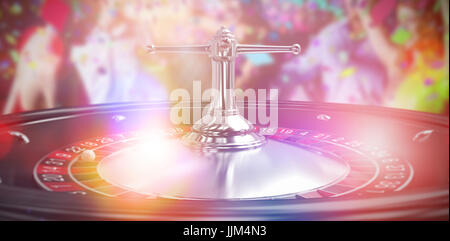 Composite immagine 3d di sorridere amici ballare sulla pista da ballo Foto Stock