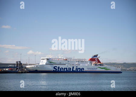 Stena Line traghetto prelevare i passeggeri a Belfast, Stenaline Superfast VII Foto Stock