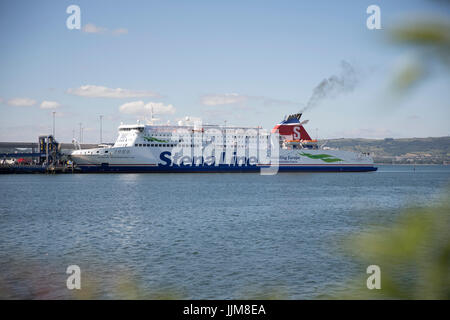 Stena Line traghetto prelevare i passeggeri a Belfast, Stenaline Superfast VII Foto Stock