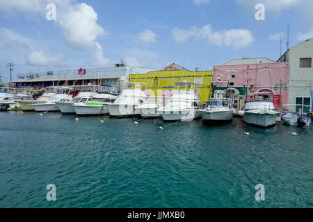 Bridgetown, la capitale delle Barbados e i relativi dettagli. Foto Stock