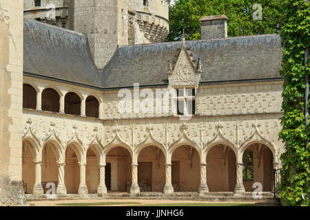 Francia, Indre (36), Argy, château d'Argy, Les Galeries renaissance // Francia, Indre, Argy, castello di Argy, il rinascimento lunga galleria Foto Stock