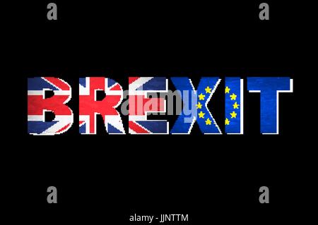 Testo Brexit isolato. Regno Unito uscire dall'Europa immagine relativa. Brexit denominato processo politico. Referendum arte a tema Illustrazione Vettoriale