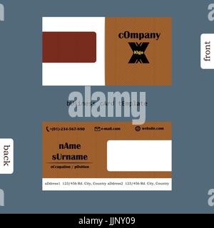 Design semplice e creativa clean business card modello. Visualizza anteriore e posteriore. Concetto smart start up per il business. Illustrazione Vettoriale