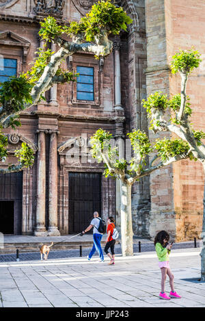 00:03 | 00:12 1× esterni della chiesa di Nostra Signora dell'assunzione, navarrete, la Rioja, Spagna. Camino de Santiago. Foto Stock