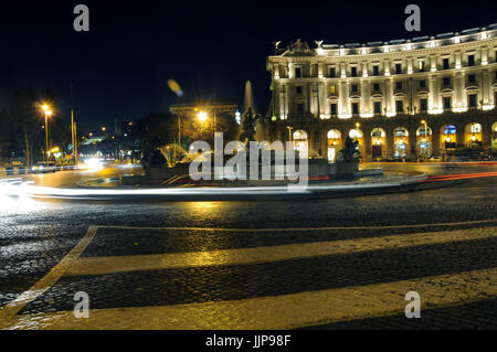 Piazza Esedra a Roma in una veste ghiacciata freddo romano del, 2017 Foto Stock