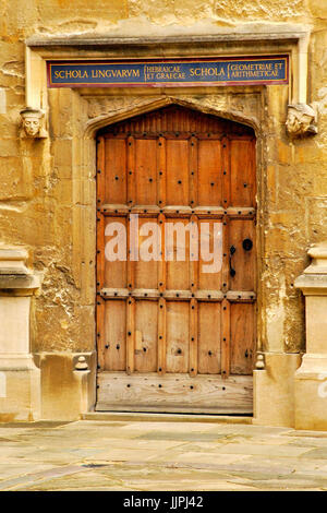 Ingresso Gate, Oxford University, Regno Unito Foto Stock