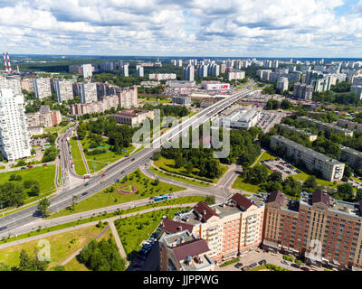 Mosca, Russia - luglio 20.2017. Vista dall'altezza di Zelenograd distretto amministrativo Foto Stock