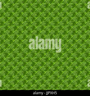 Verde cinese pattern seamless dragon squame di pesce semplice modello di perfetta natura sfondo con onda giapponese modello di cerchio di colori pastello sul verde b Illustrazione Vettoriale