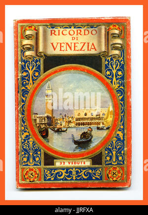 VENEZIA VENEZIA VINTAGE TOURIST TRAVEL BOOK HISTORIC Tourism VINTAGE VENEZIA '900 ANTIQUARIA ILLUSTRATA GUIDA LIBRO 'RICORDO de VENEZIA con copertina decorata Foto Stock
