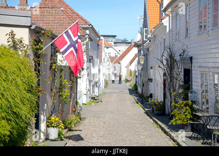 Vista della città vecchia, Stavanger Norvegia Foto Stock