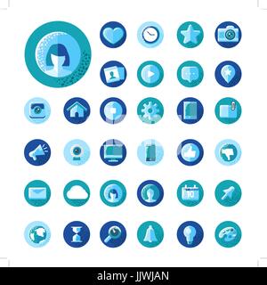 Social Media set di icone Illustrazione Vettoriale