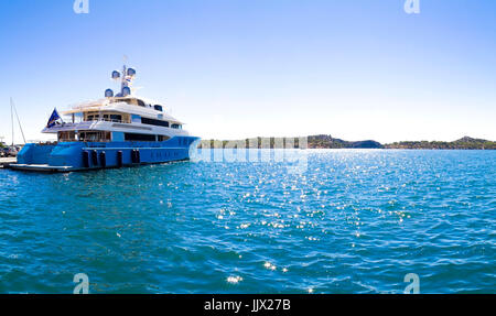 Yacht di lusso in una giornata di sole in Croazia Foto Stock