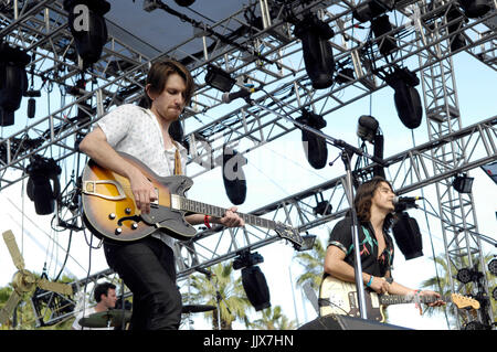 Delta Spirit suona il 16,2011 Coachella Music Festival marzo 2011 Indio. Foto Stock