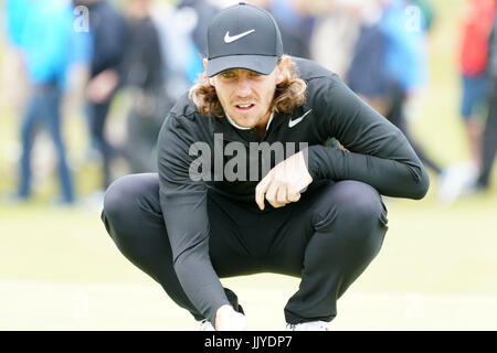 Southport, Merseyside, Regno Unito. Il 20 luglio, 2017. Tommy Fleetwood (ITA) Golf : Tommy Fleetwood di Inghilterra al settimo foro durante il primo round del 146British Open di Golf presso il Royal Birkdale Golf Club di Southport, Merseyside England . Credito: Koji Aoki AFLO/sport/Alamy Live News Foto Stock