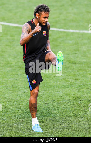 Harrison, STATI UNITI D'AMERICA. 21 Luglio, 2017. Neymar Jr. di Barcellona durante una conferenza stampa il giorno prima della International Champions Cup match alla Red Bull Arena nella città di Harrison negli Stati Uniti questo Venerdì, 21. (Foto: VANESSA CARVALHO / BRASILE PHOTO PRESS) Credito: Brasile Photo Press/Alamy Live News Foto Stock