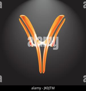 Stilizzata della tecnologia medica, cell blocker anticorpo, biotech, microbiologia Illustrazione Vettoriale