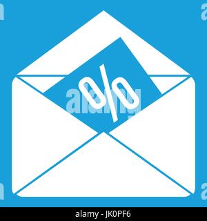 Busta con icona percentuale white Illustrazione Vettoriale