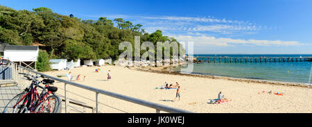 Francia, Vendée (85), île de Noirmoutier, Noirmoutier-en-l'Île, le bord de mer au Bois de la Chaise, la Plage des Dames // Francia, Vendee, Isola di n. Foto Stock