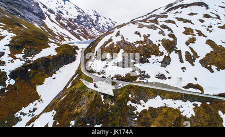 Gaularfjellet viewpoint. Gaular, Norvegia. Foto Stock