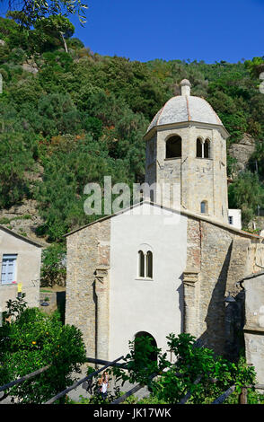 Il Capodimonte Abbazia nel anciest villaggio di pescatori, San Fruttuoso, Liguria Foto Stock