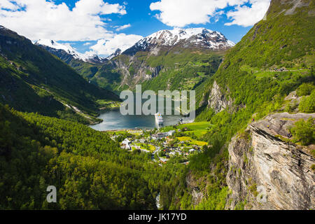 Geiranger fjord, Norvegia. Foto Stock