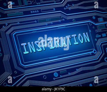3d stile astratto illustrazione raffigurante la scheda a circuito stampato componenti con un concetto di ispirazione. Foto Stock