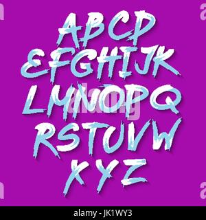 Arrotondati di colore astratti design arte font vettoriali Set alfabeto ombra Illustrazione Vettoriale