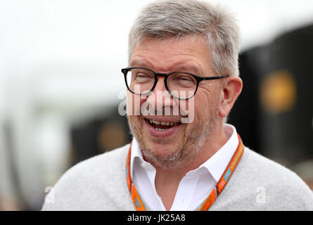 Formula Uno Managing Director, Motor Sports Ross Brawn durante il 2017 British Grand Prix sul circuito di Silverstone, Towcester. Foto Stock