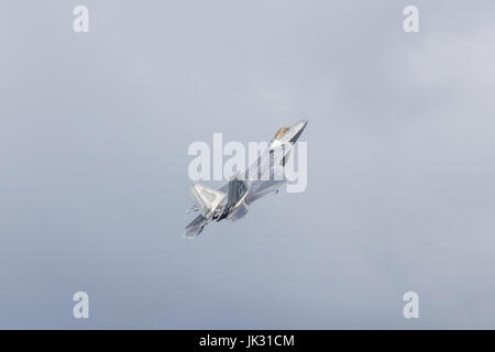 Il USAF F-22 Raptor il visto al 2017 Royal International Air Tattoo at Royal Air Force Fairford nel Gloucestershire - il più grande airshow militare Foto Stock