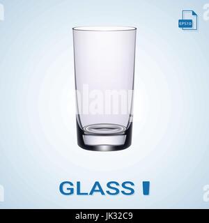 Long Drink isolato di vetro su uno sfondo. Realistico illustrazione vettoriale. Illustrazione Vettoriale