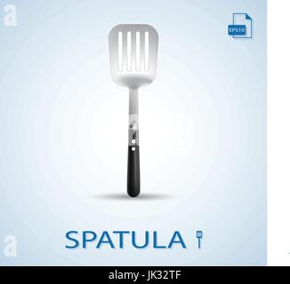 Utensili da cucina spatola isolata su uno sfondo. Illustrazione Vettoriale. Illustrazione Vettoriale