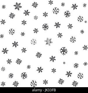 Disegnata a mano i fiocchi di neve decorazioni di Natale realizzata da fiocchi decorativi disegno vettoriale illustrazione Natale sfondo grigio con i fiocchi di neve sulla Pentecoste Illustrazione Vettoriale