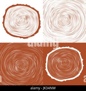 Vettore di anelli ad albero di sfondo e il taglio di tronchi di alberi di grafica concettuale Illustrazione Vettoriale