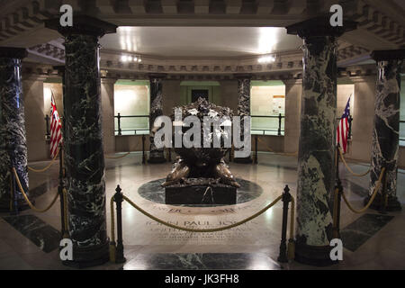 Stati Uniti d'America, Maryland, Annapolis, US Naval Academy, cripta di John Paul Jones, US Naval Hero Foto Stock