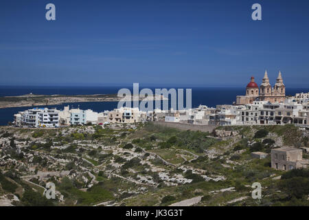 Malta, a nord-ovest di Malta, Mellieha, la Chiesa di Nostra Signora della Vittoria, vista in elevazione Foto Stock