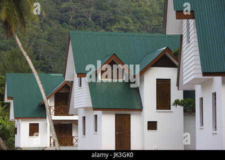 Seychelles, La Digue Island, La Passe, nuovo alloggiamento Foto Stock