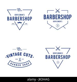 Set di vintage Barber shop badge le etichette e gli elementi di design Illustrazione Vettoriale