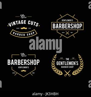 Set di vintage Barber shop badge le etichette e gli elementi di design Illustrazione Vettoriale