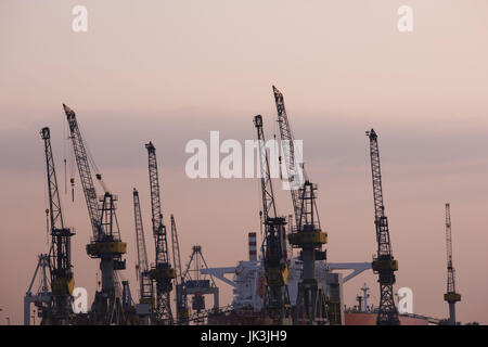 In Germania, stato di Hamburg, Amburgo, gru di cantiere, Foto Stock