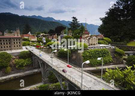 La Svizzera, Ticino, Lago di Lugano, Melide Swissminiatur, Svizzera in miniatura Modello theme park, NR Foto Stock