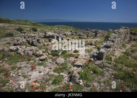 L'Italia, Sardegna, regione di Oristano, la penisola del Sinis, Tharros, rovine dell antica città fenicia Foto Stock