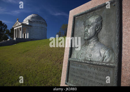 Stati Uniti d'America, Mississippi, Vicksburg Vicksburg, National Military Park, noi era della Guerra Civile battlefield, Illinois soldati monumento Foto Stock