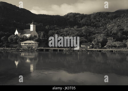 Seychelles, Isola di Mahe, Cascata, San Andrea Chiesa Foto Stock