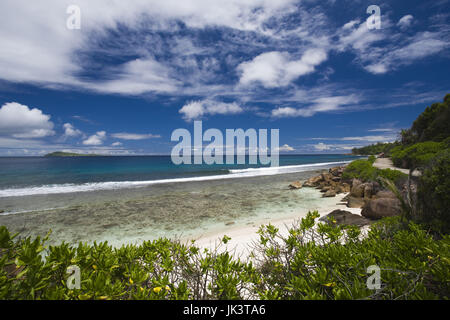 Seychelles, La Digue Island, Anse Gaulettes Foto Stock