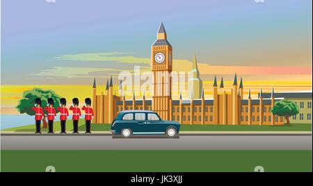 Al Big Ben e a Westminster Palace Illustrazione Vettoriale