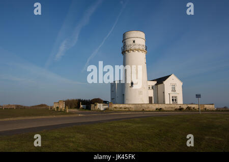 Hunstanton faro, eretto nel 1665 (ricostruito nel 1840) è stato usato fino al 1921. È stato il primo nel mondo reflecter parabolica nel 1779. Foto Stock