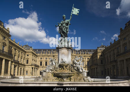 In Germania, in Baviera, Würzburg, Palazzo Residenz, vista ovest, Foto Stock