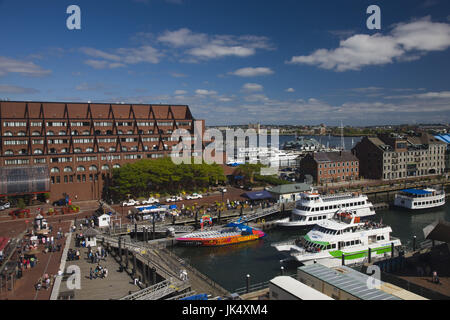 Stati Uniti d'America, Massachusetts, Boston, Long Wharf, porto traghetti, Foto Stock