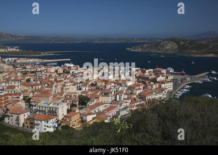 Italia Sardegna Nord Sardegna, isola Maddalena, La Maddalena, vista aerea Foto Stock