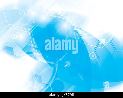 Tecnologia astratta sfondo con esagoni Illustrazione Vettoriale